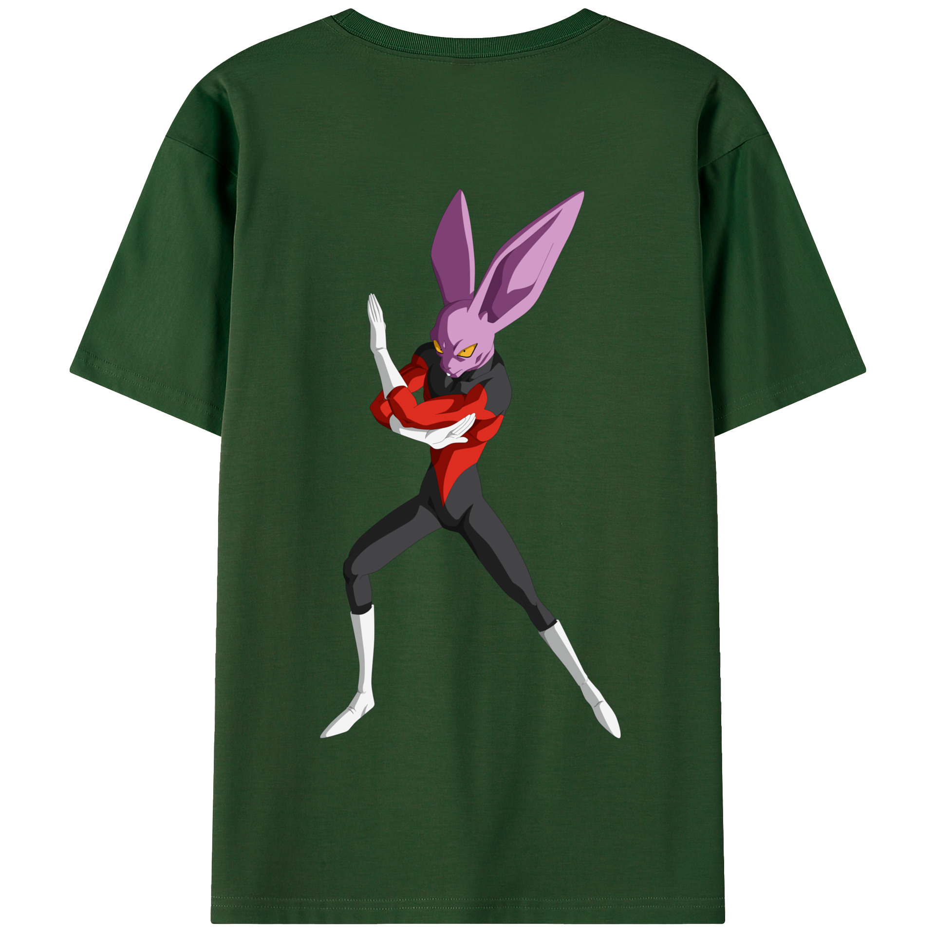 （画像用） ドラゴンボール ビルス 破壊神ビルス DRAGON BALL Beerus Birusu 綿100％半袖Tシャツ（背面プリント）